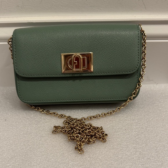 Furla Handbags - Furla 1927 green mini crossbody shoulder bag purse